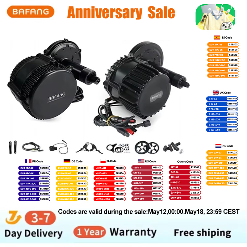 Side Hung Mid Drive Motor Kit - بافانغ BBSHD 1000 واط 48 فولت